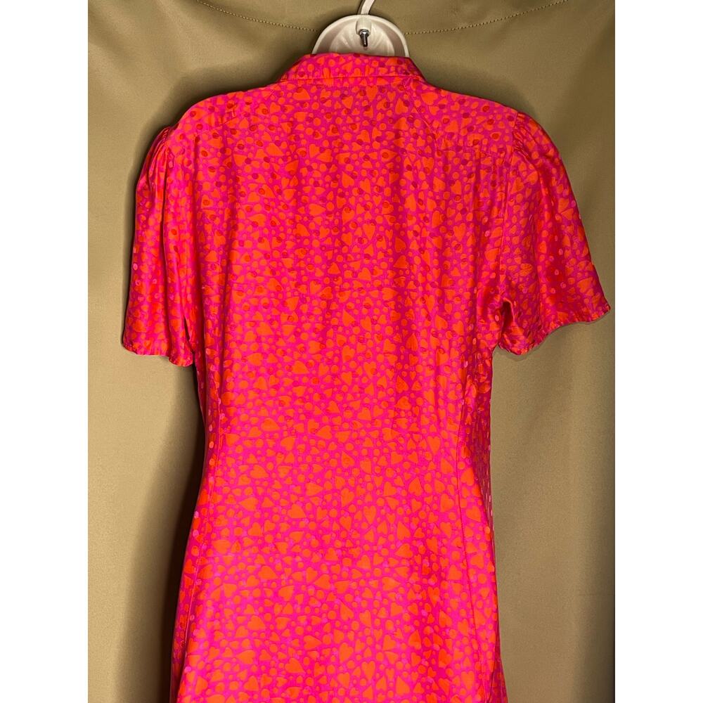 Tara Jarmon Rozenn Dress pink hearts 40 US 8 - Picture 13 of 15